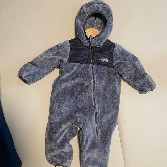 TheNorthface infant OSO fleece hooded zipup onesie - Picture 1 of 6